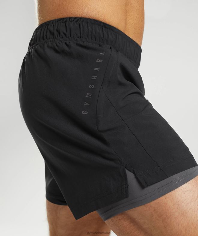 Men Sport 5 2 In 1 Shorts 8004D516 Gymshark Black/Silhouette Grey