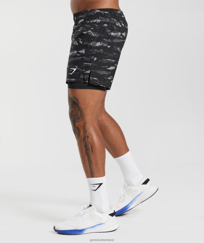 Men Sport 5 2 In 1 Shorts 8004D522 Gymshark Onyx Grey/Black