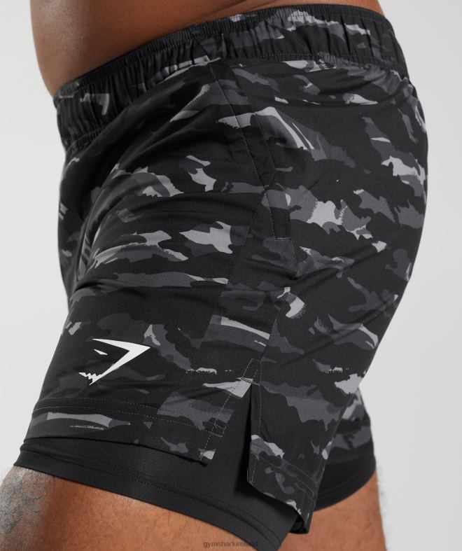 Men Sport 5 2 In 1 Shorts 8004D522 Gymshark Onyx Grey/Black