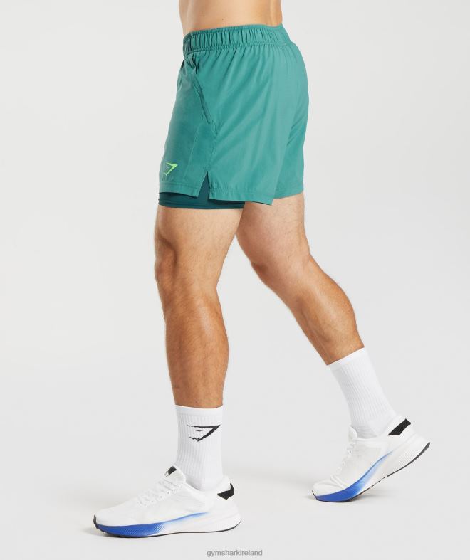 Men Sport 5 2 In 1 Shorts 8004D558 Gymshark Slate Blue/Winter Teal