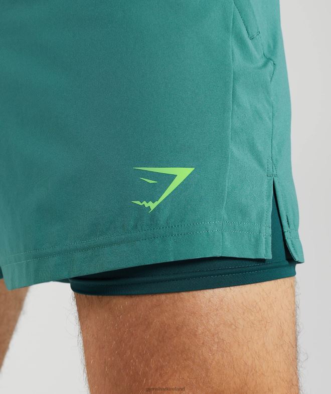 Men Sport 5 2 In 1 Shorts 8004D558 Gymshark Slate Blue/Winter Teal