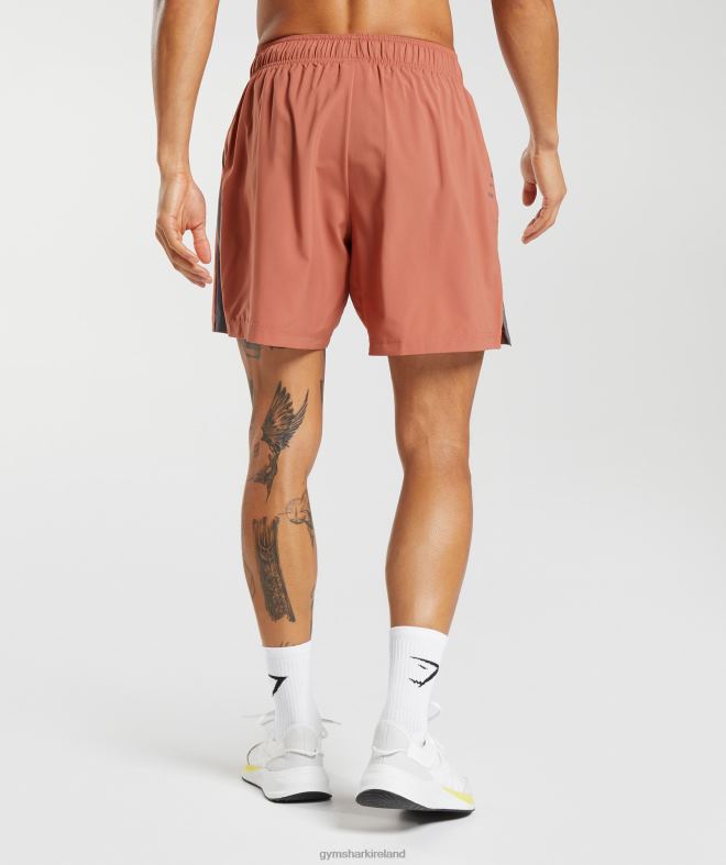Men Sport Shorts 8004D531 Gymshark Persimmon Red/Silhouette Grey