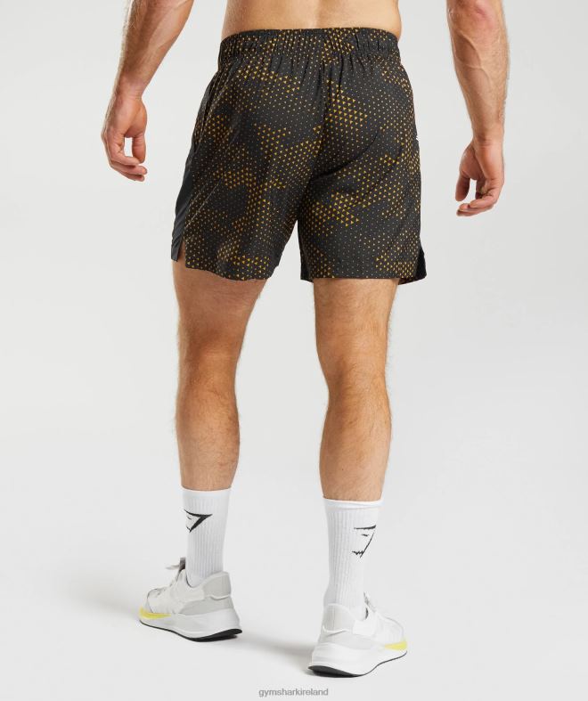 Men Sport Shorts 8004D552 Gymshark Turmeric Yellow Print