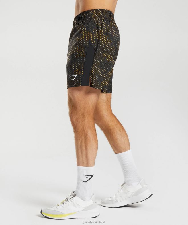 Men Sport Shorts 8004D552 Gymshark Turmeric Yellow Print