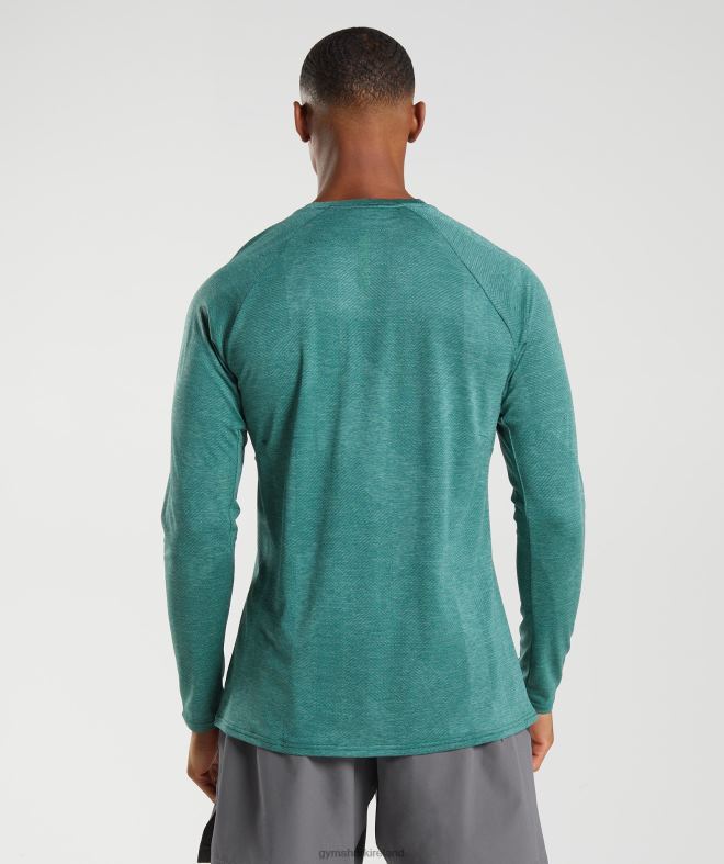 Men Apex Long Sleeve T-Shirt 8004D608 Gymshark Woodland Green/Hoya Green