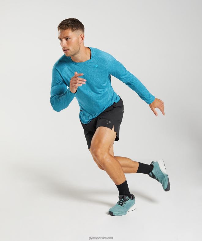 Men Apex Long Sleeve T-Shirt 8004D672 Gymshark Atlantic Blue/Shark Blue