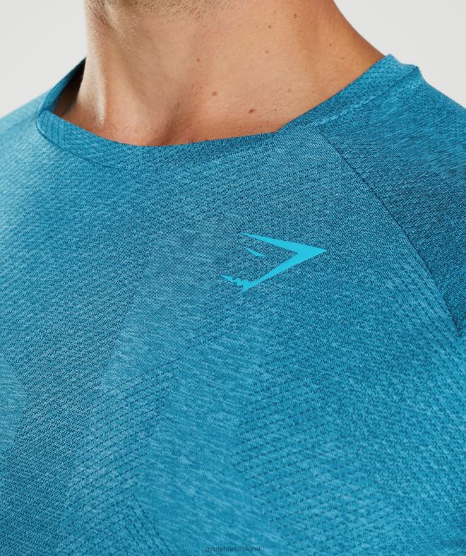 Men Apex Long Sleeve T-Shirt 8004D672 Gymshark Atlantic Blue/Shark Blue