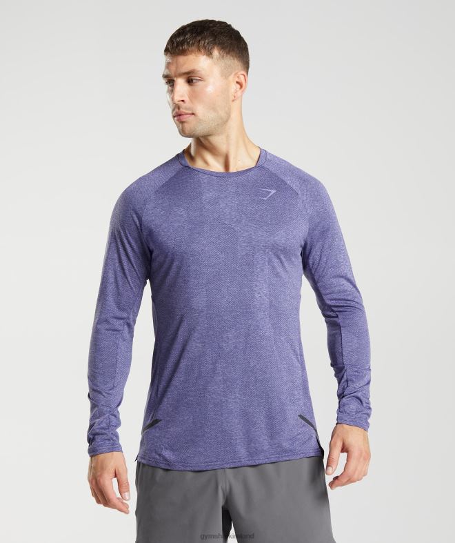 Men Apex Long Sleeve T-Shirt 8004D707 Gymshark Neptune Purple/Velvet Purple
