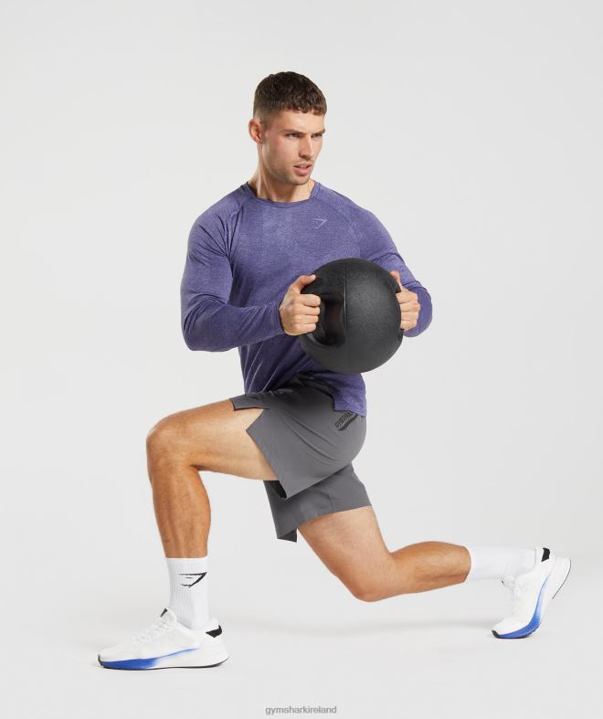 Men Apex Long Sleeve T-Shirt 8004D707 Gymshark Neptune Purple/Velvet Purple