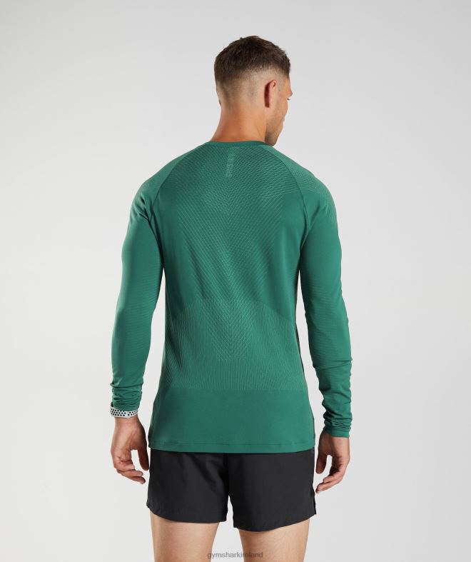Men Apex Seamless Long Sleeve T-Shirt 8004D699 Gymshark Woodland Green/Hoya Green
