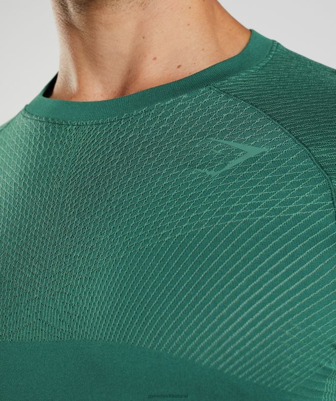 Men Apex Seamless Long Sleeve T-Shirt 8004D699 Gymshark Woodland Green/Hoya Green