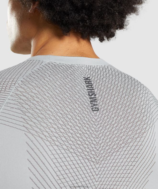 Men Apex Seamless Long Sleeve T-Shirt 8004D720 Gymshark Light Grey/Onyx Grey