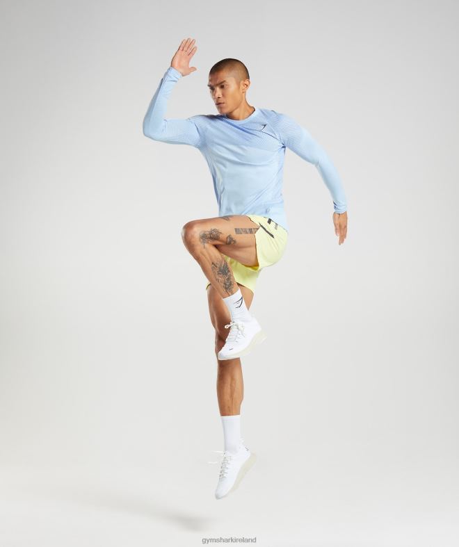 Men Apex Seamless Long Sleeve T-Shirt 8004D750 Gymshark Linen Blue/Court Blue