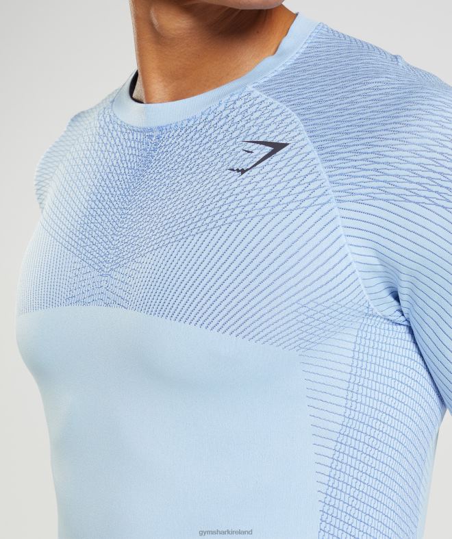 Men Apex Seamless Long Sleeve T-Shirt 8004D750 Gymshark Linen Blue/Court Blue