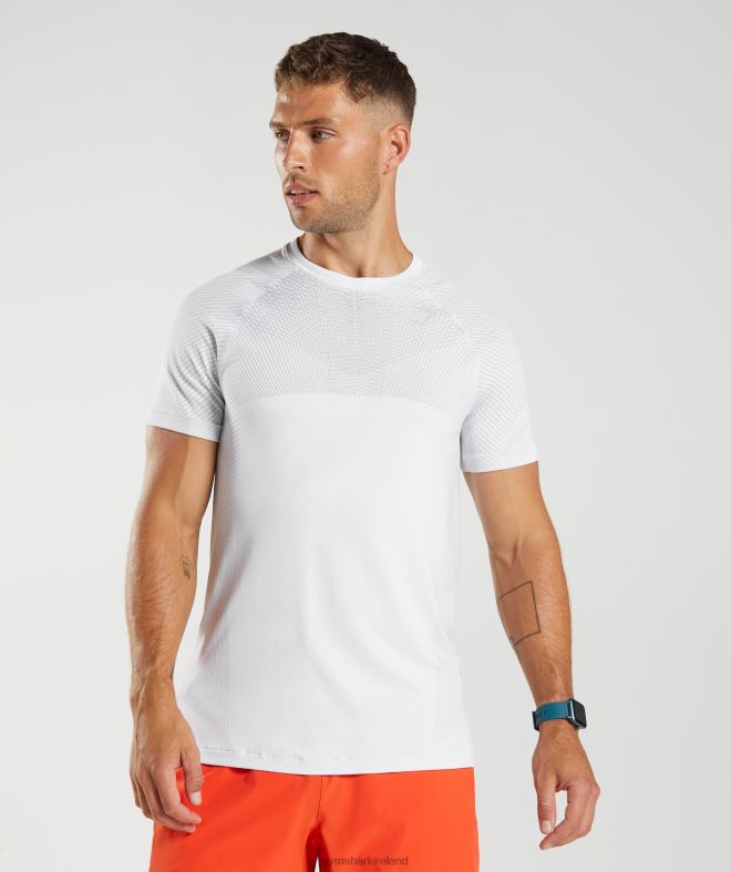 Men Apex Seamless T-Shirt 8004D594 Gymshark White/Light Grey