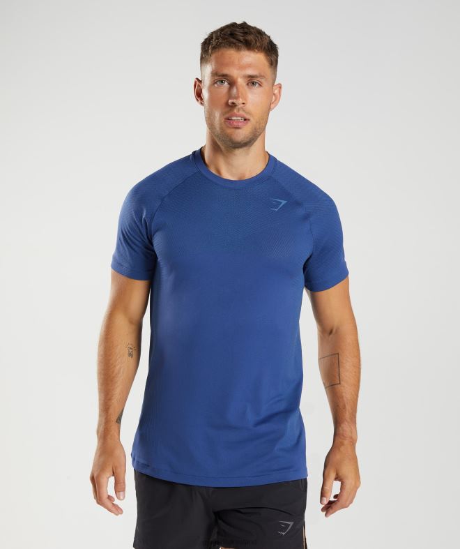 Men Apex Seamless T-Shirt 8004D757 Gymshark Stellar Blue/Lakeside Blue