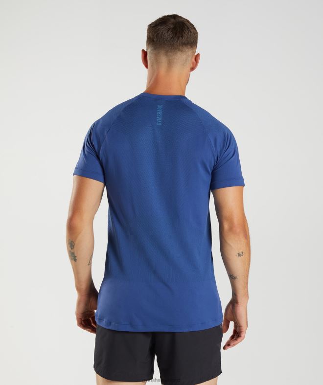 Men Apex Seamless T-Shirt 8004D757 Gymshark Stellar Blue/Lakeside Blue