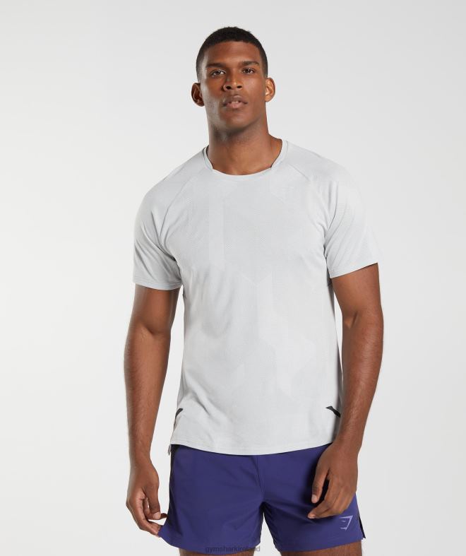 Men Apex T-Shirt 8004D592 Gymshark Light Grey/White