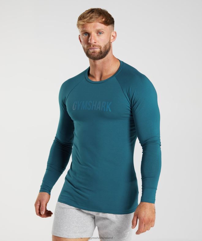 Men Apollo Long Sleeve T-Shirt 8004D747 Gymshark Atlantic Blue