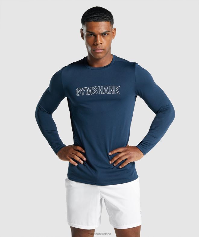 Men Arrival Long Sleeve Graphic T-Shirt 8004D669 Gymshark Navy
