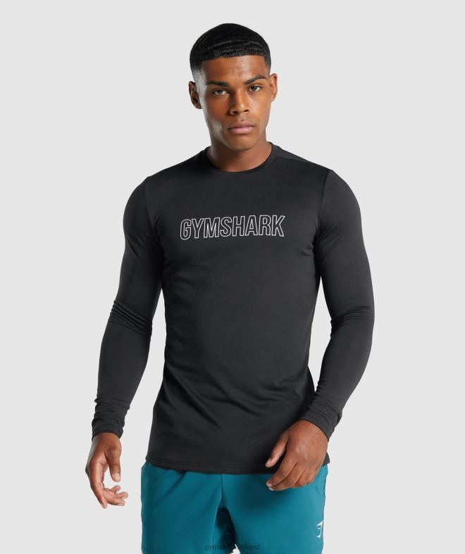 Men Arrival Long Sleeve Graphic T-Shirt 8004D717 Gymshark Black