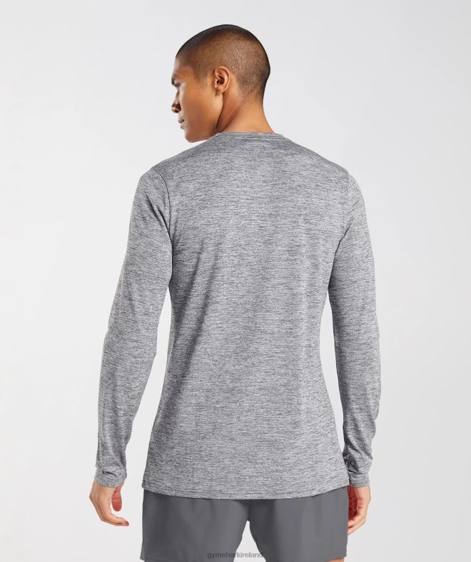 Men Arrival Long Sleeve T-Shirt 8004D605 Gymshark Silhouette Grey/Light Grey Marl