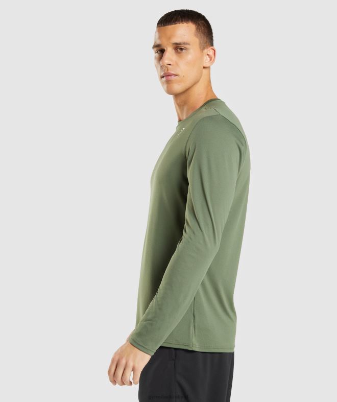 Men Arrival Long Sleeve T-Shirt 8004D637 Gymshark Core Olive
