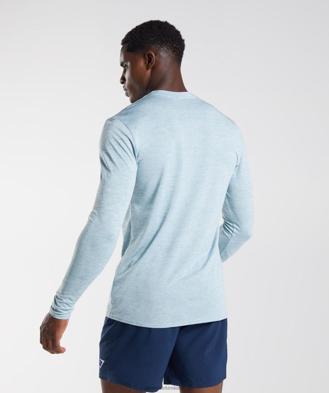 Men Arrival Marl Long Sleeve T-Shirt 8004D730 Gymshark Iceberg Blue/Icy Blue Marl