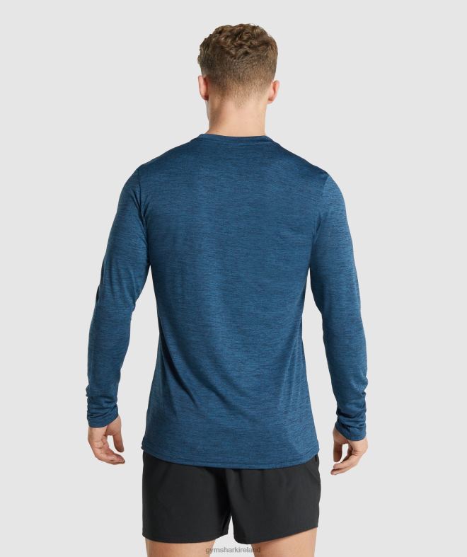 Men Arrival Marl Long Sleeve T-Shirt 8004D755 Gymshark Navy Marl