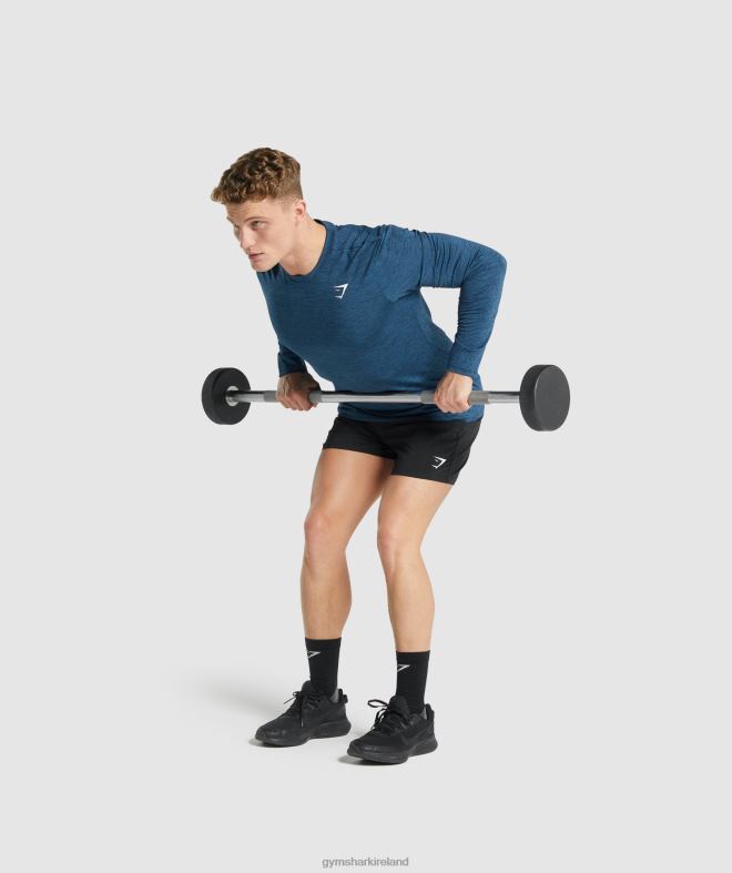 Men Arrival Marl Long Sleeve T-Shirt 8004D755 Gymshark Navy Marl