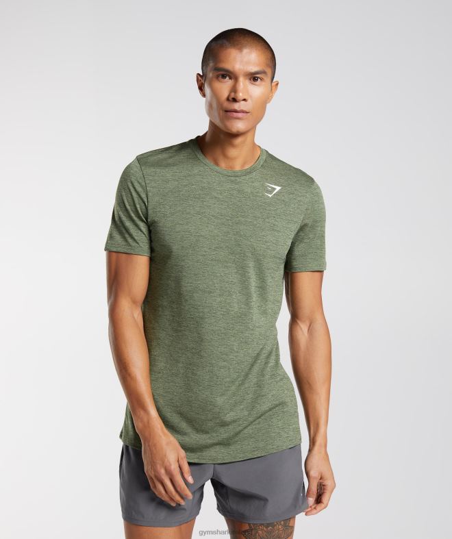 Men Arrival Marl T-Shirt 8004D639 Gymshark Core Olive/Kalamata Olive Marl