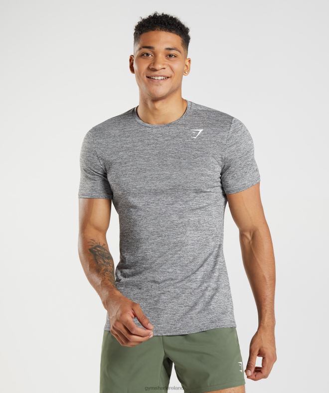 Men Arrival Marl T-Shirt 8004D660 Gymshark Silhouette Grey/Light Grey Marl