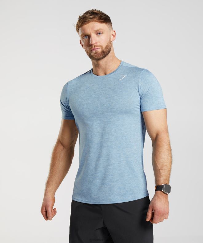 Men Arrival Marl T-Shirt 8004D781 Gymshark Ozone Blue/Skyline Blue Marl