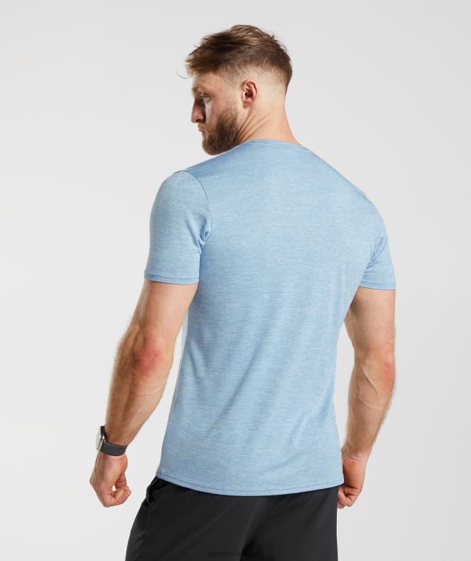 Men Arrival Marl T-Shirt 8004D781 Gymshark Ozone Blue/Skyline Blue Marl