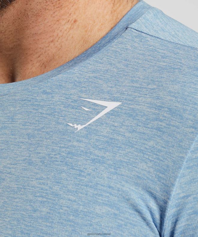 Men Arrival Marl T-Shirt 8004D781 Gymshark Ozone Blue/Skyline Blue Marl