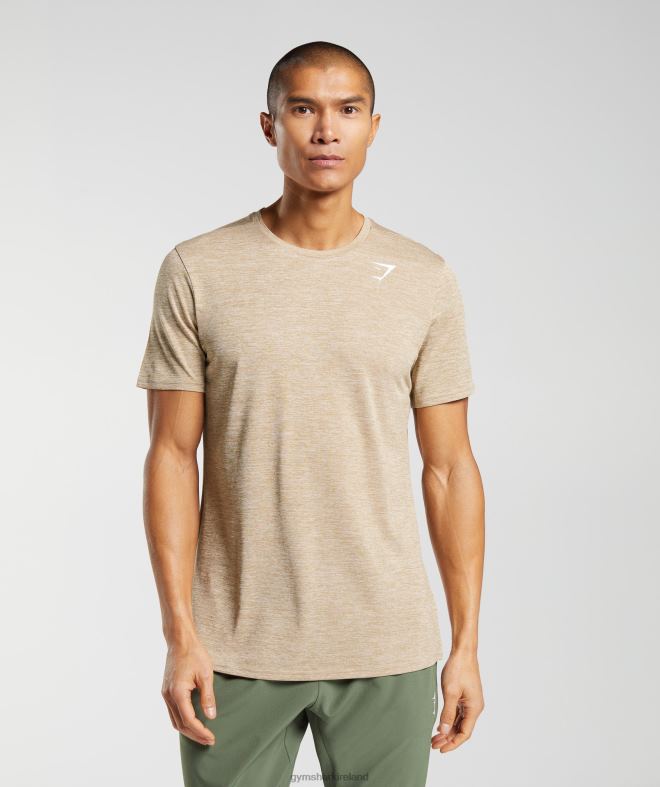 Men Arrival Marl T-Shirt 8004D782 Gymshark Toasted Brown/Camel Brown Marl