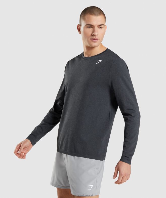 Men Arrival Seamless Long Sleeve T-Shirt 8004D752 Gymshark Black Marl