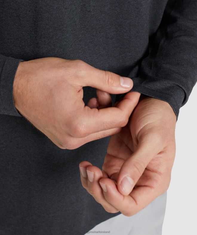 Men Arrival Seamless Long Sleeve T-Shirt 8004D752 Gymshark Black Marl