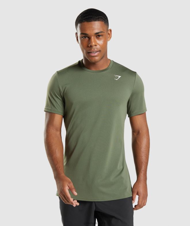 Men Arrival T-Shirt 8004D627 Gymshark Core Olive