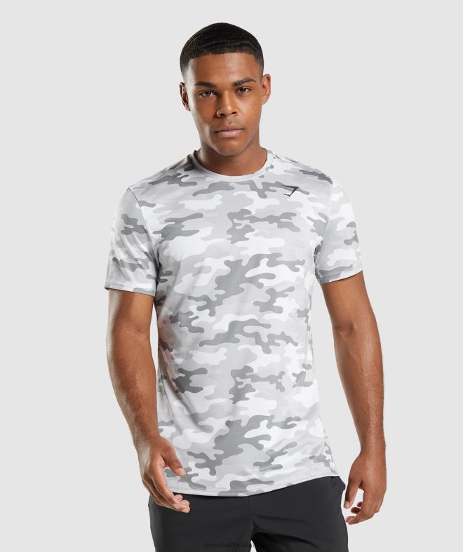 Men Arrival T-Shirt 8004D691 Gymshark Light Grey Camo