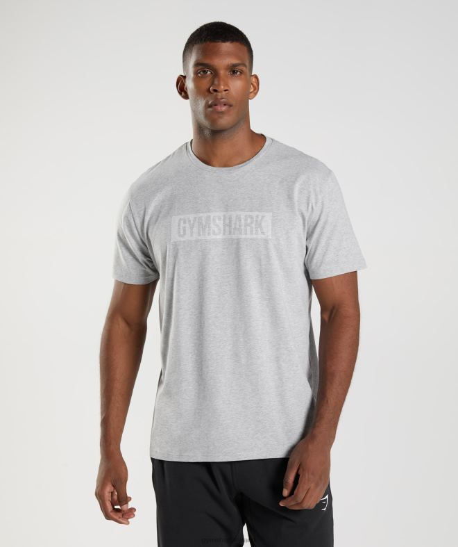 Men Block T-Shirt 8004D714 Gymshark Light Grey Marl