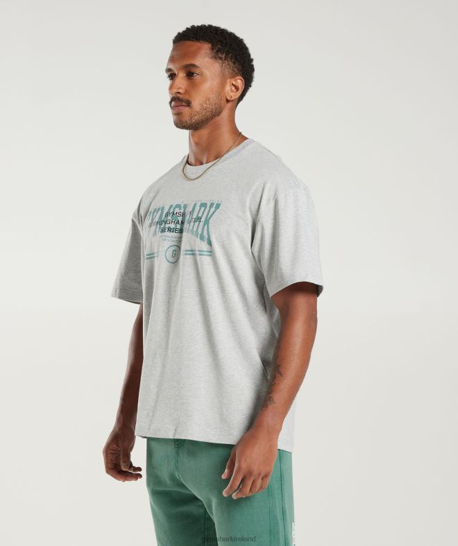 Men Collegiate Oversized T-Shirt 8004D776 Gymshark Light Grey Core Marl