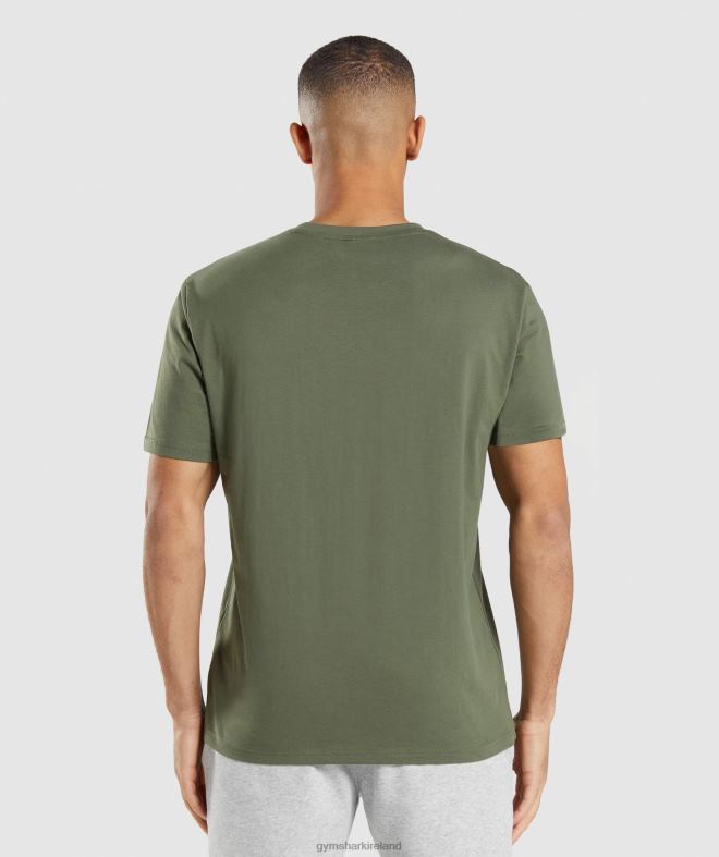 Men Crest T-Shirt 8004D625 Gymshark Core Olive