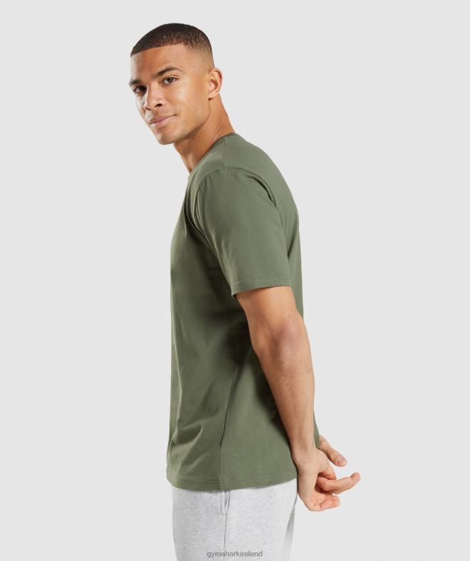 Men Crest T-Shirt 8004D625 Gymshark Core Olive