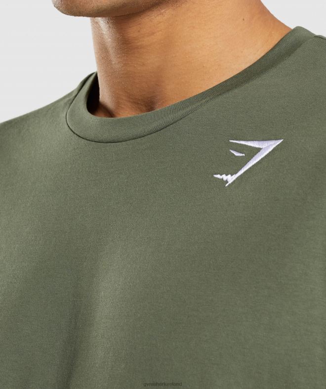 Men Crest T-Shirt 8004D625 Gymshark Core Olive