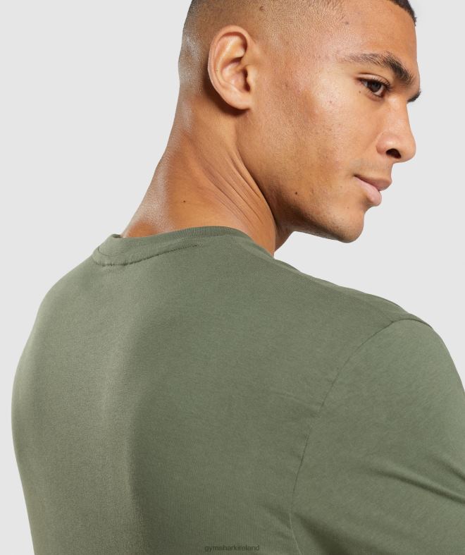 Men Crest T-Shirt 8004D625 Gymshark Core Olive