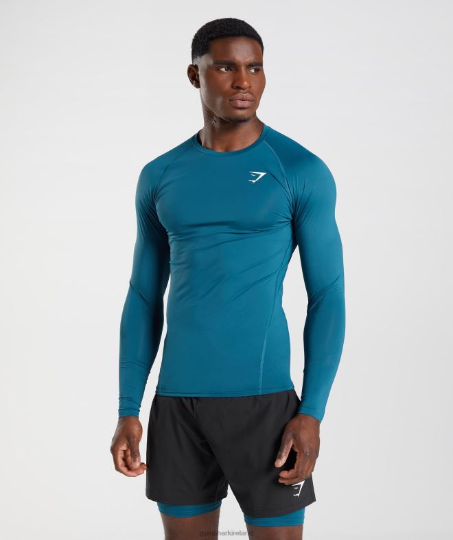 Men Element Baselayer Long Sleeve Top 8004D739 Gymshark Atlantic Blue