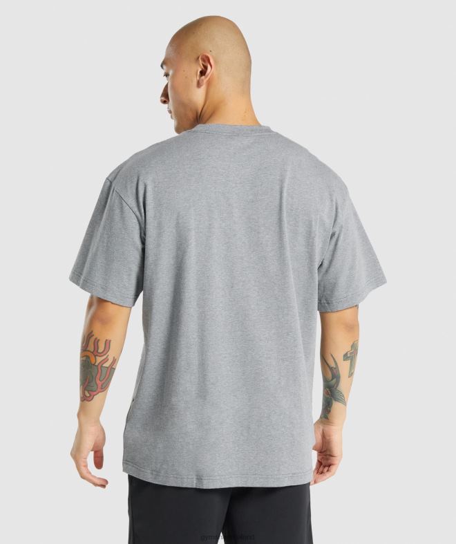 Men Essential Oversized T-Shirt 8004D620 Gymshark Charcoal Grey Marl