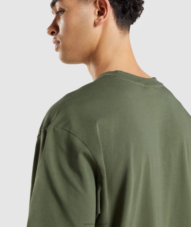 Men Essential Oversized T-Shirt 8004D623 Gymshark Core Olive
