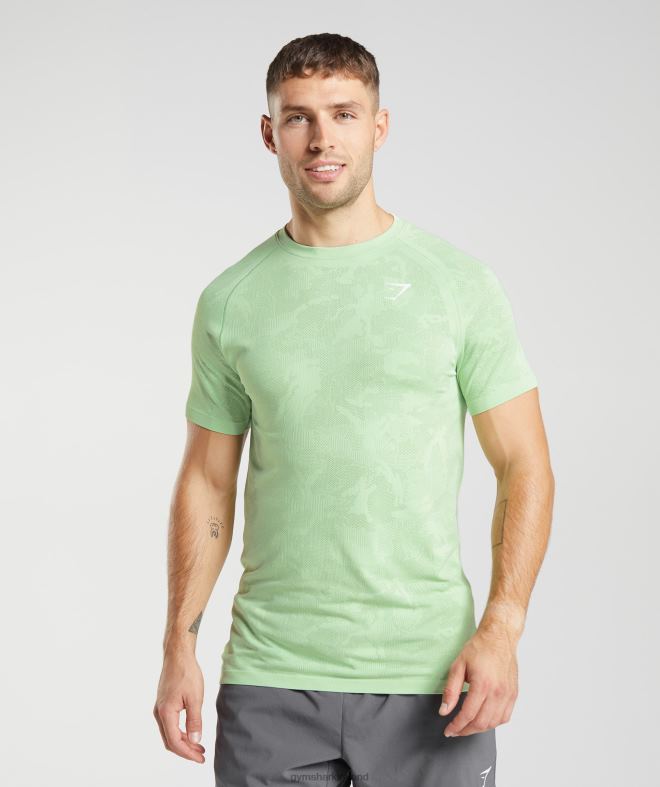 Men Geo Seamless T-Shirt 8004D609 Gymshark Aloe Green/Tea Green
